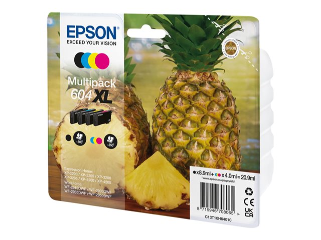 Epson 604XL Multipack - 4-pack - XL - black, cyan, magenta, yellow - original - blister - ink cartridge - for EPL 4200, Stylus Photo 2200, WorkForce WF-2950DWF