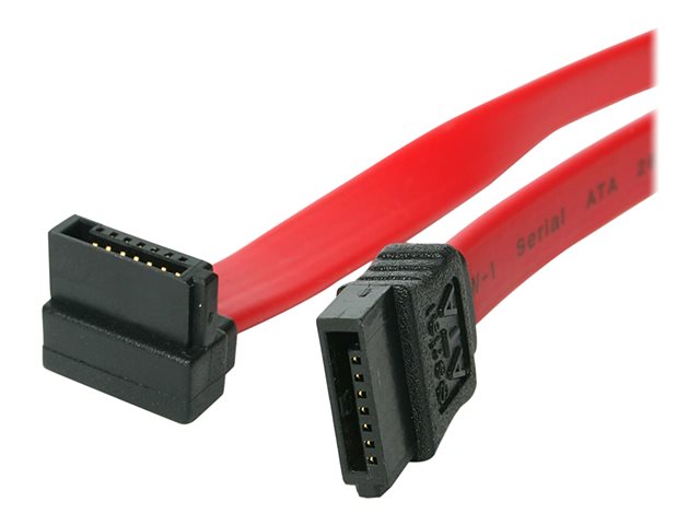 StarTech.com 18in SATA to Right Angle SATA Serial ATA Cable - 18in SATA Cable - 18 SATA Cable - 18in angled SATA Cable - SATA cable - Serial ATA 150/300/600 - SATA (R) to SATA (R) - 45.7 cm - right-angled connector - red - for P/N: 25S22M2NGFFR, 35S24M2NGFF, CFAST2SAT25, S251BU31REM, S322M225R, S32M2NGFFPEX