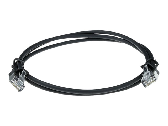 Zwarte 1.5 meter LSZH U/FTP CAT6A datacenter slimline patchkabel snagless met RJ45 connectoren - PolyBag