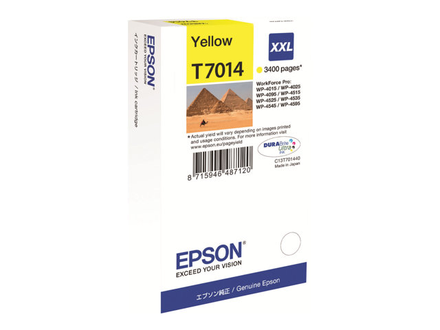Epson T7014 - 34.2 ml - XXL size - yellow - original - blister - ink cartridge - for WorkForce Pro WP-4015 DN, WP-4095 DN, WP-4515 DN, WP-4525 DNF, WP-4595 DNF