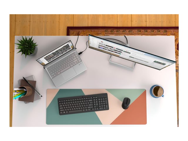HP 330 - Keyboard and mouse set - wireless - 2.4 GHz - AZERTY - Belgium - black