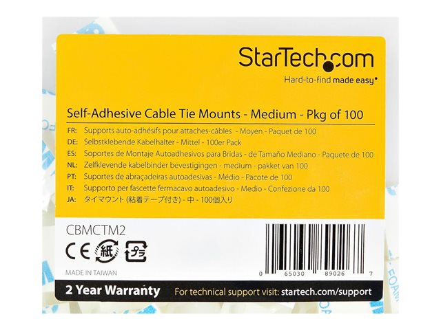 100 Adhesive Cable Tie Mounts (4.6mm)