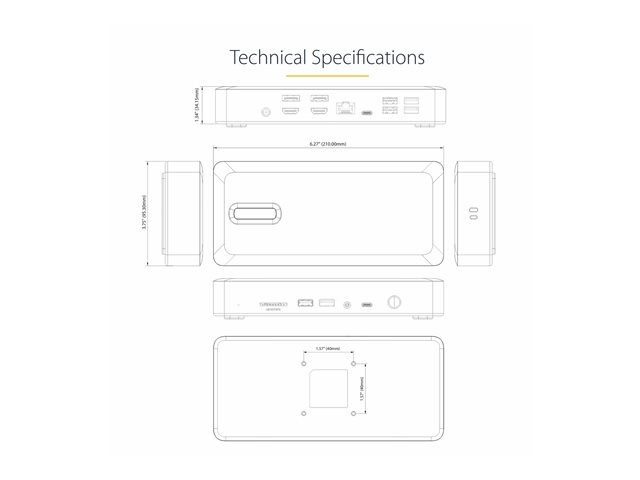 StarTech.com Thunderbolt 4 Multi-Display Docking Station, Quad/Triple/Dual Monitor Dock, 2x HDMI/2x DisplayPort, 7x USB Hub, 2.5 Gigabit Ethernet, 98W Power Delivery, for Windows/MacBook - TB4 Host Cable (132UE-TB4USB4DOCK) - Docking station - Thunderbolt 4 - 2 x DP, 2 x HDMI - 1GbE - 180 Watt