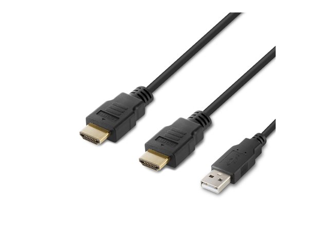 Belkin Modular Dual Head Host Cable - Video / USB / audio cable - TAA Compliant - USB, HDMI (M) - 1.83 m - 4K support, active