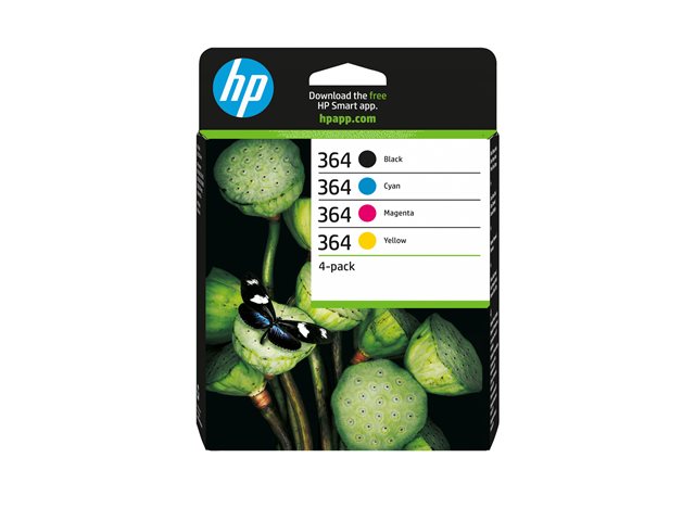 HP 364 - 4-pack - black, yellow, cyan, magenta - original - blister - ink cartridge - for Deskjet 35XX, Photosmart 55XX, 55XX B111, 65XX, 7510 C311, 7520, Wireless B110