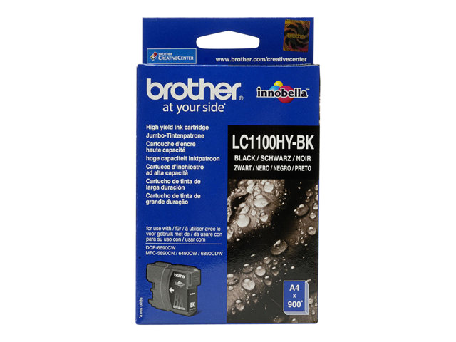 Brother LC1100HYBK - High Yield - black - original - ink cartridge - for Brother DCP-6690CW, MFC-5890CN, MFC-5895CW, MFC-6490CW, MFC-6890CDW, Justio MFC-5890CN
