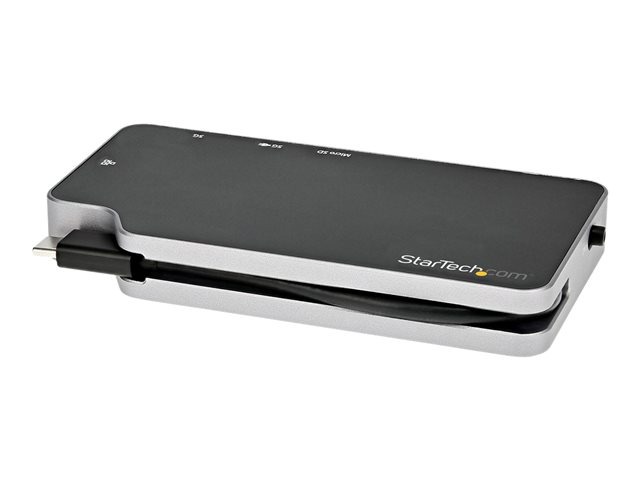 StarTech.com USB C Multiport Adapter, USB-C to 4K HDMI or VGA Display/Video/Monitor with 100W Power Delivery Pass-through, 10Gbps USB Hub, MicroSD, Ethernet, USB 3.1 Gen 2 Type-C Mini Dock - Works w/ Thunderbolt 3 (CDP2HVGUASPD) - Docking station - USB-C 3.1 Gen 2 / Thunderbolt 3 - HDMI, VGA - 1GbE