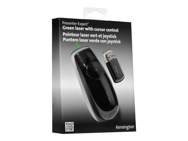 Kensington Presenter Expert Green Laser with Cursor Control - Presentation remote control - RF - black
