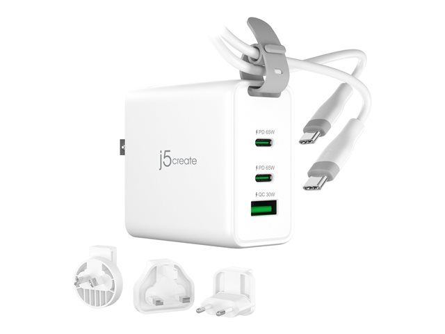 65W GaN USB-C 3-Port Traveler Charger AC