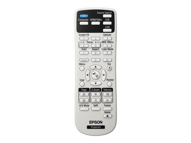 Epson EB-1780W - LCD projector - portable - 3000 lumens (white) - 3000 lumens (colour) - WXGA (1280 x 800) - 16:10 - 720p - 802.11n wireless - black, white