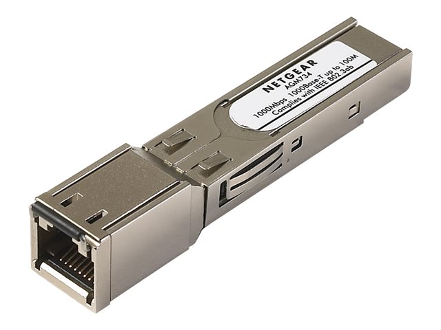 NETGEAR ProSafe AGM734 - SFP (mini-GBIC) transceiver module - 1GbE - 1000Base-T - RJ-45 - for P/N: GS724TPP-300EUS