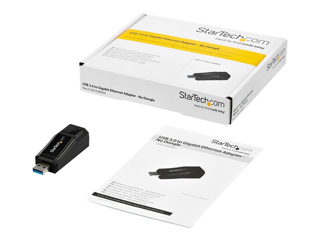 StarTech.com USB 3.0 to Gigabit Ethernet NIC Network Adapter - 10/100/100 Mbps Network Adapter - USB to Ethernet LAN Adapter - USB to RJ45 (USB31000NDS) - Network adapter - USB 3.0 - Gigabit Ethernet - black