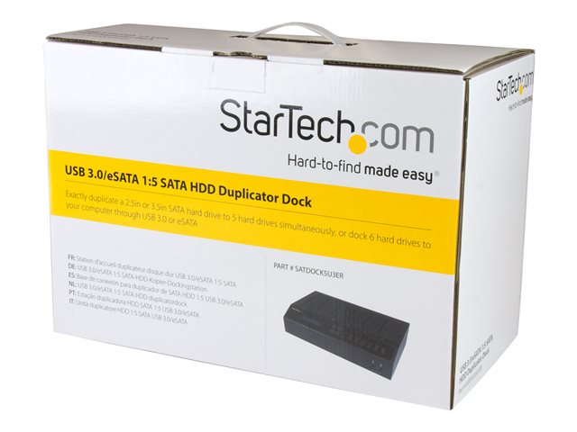 StarTech.com 6 Bay USB 3.0/ eSATA Duplicator and Eraser Dock for 2.5\" & 3.5\" SATA SSD HDD - 1:5 Standalone Cloner & Wiper Docking Station (SATDOCK5U3ER) - Hard drive duplicator - 5 bays (SATA-300)