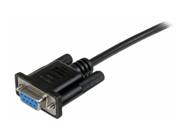 StarTech.com 1m Black DB9 RS232 Serial Null Modem Cable F/F - DB9 Female to Female - 9 pin RS232 Null Modem Cable - 1 meter, Black - Null modem cable - DB-9 (F) to DB-9 (F) - 1 m - molded, thumbscrews - black - for P/N: PCI2S5502, PEX4S953, PEX4S953LP