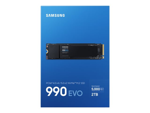 Samsung 990 EVO MZ-V9E2T0BW - SSD - encrypted - 2 TB - internal - M.2 2280 - PCI Express 5.0 x4 (NVMe) - 256-bit AES - TCG Opal Encryption 2.0