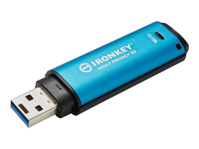 Kingston IronKey Vault Privacy 50 Series - USB flash drive - encrypted - 16 GB - USB 3.2 Gen 1 - TAA Compliant