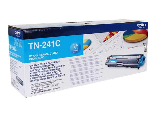 Brother TN241C - Cyan - original - toner cartridge - for Brother DCP-9015, DCP-9020, HL-3140, HL-3150, HL-3170, MFC-9140, MFC-9330, MFC-9340