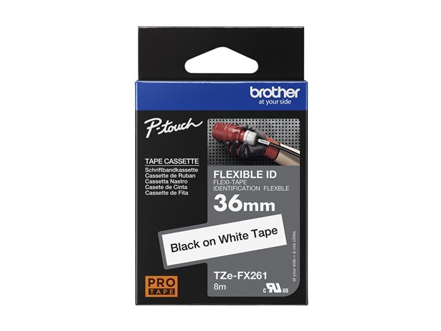 P-Touch TZE-FX261 black on white 36mm