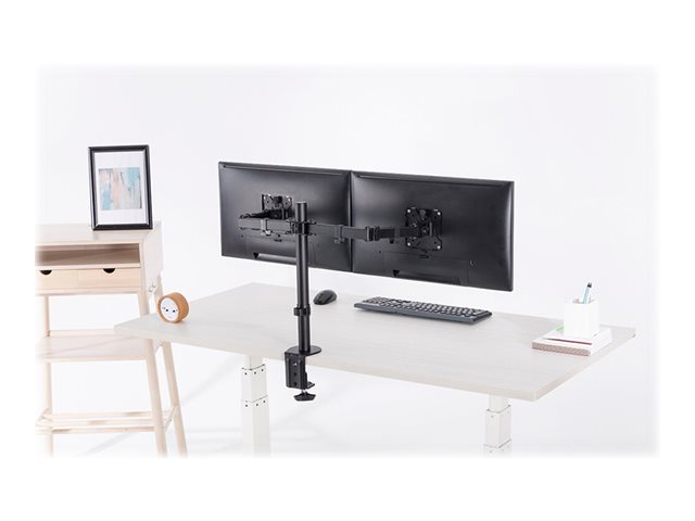 Neomounts FPMA-D550D - Mounting kit - full-motion - for 2 LCD displays - steel - black - screen size: 10\"-32\" - clamp mountable, grommet, desk-mountable