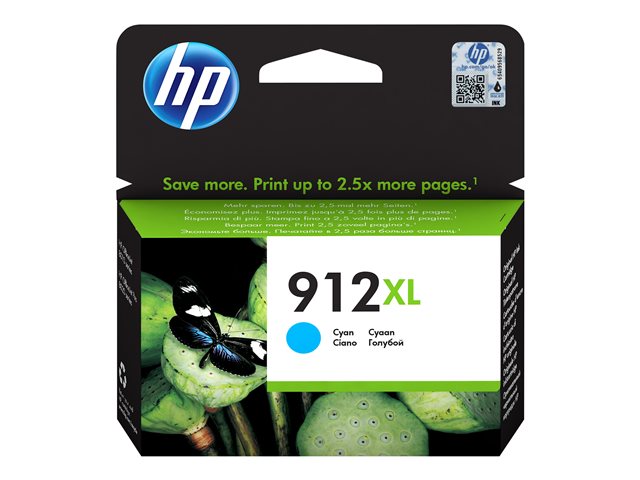 HP 912XL - 8.5 ml - High Yield - cyan - original - ink cartridge - for Officejet 80XX, Officejet Pro 80XX