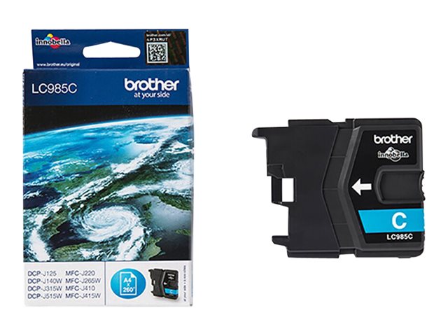 Brother LC985C - Cyan - original - ink cartridge - for Brother DCP-J125, DCP-J140, DCP-J315, DCP-J515, MFC-J220, MFC-J265, MFC-J410, MFC-J415
