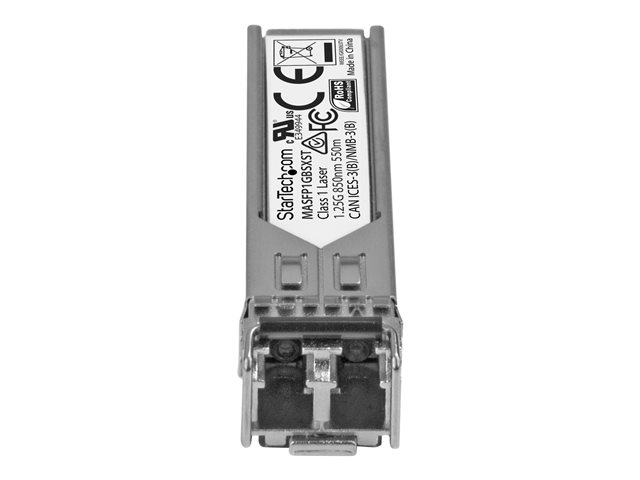 StarTech.com Cisco Meraki MA-SFP-1GB-SX Compatible SFP Module, 1000BASE-SX, 1GbE MMF Optic Transceiver, LC Connector, 550m, 850nm, DDM, Cisco Meraki MS225, MX400, Mini GBIC Transceiver - Lifetime Warranty (MASFP1GBSXST) - SFP (mini-GBIC) transceiver module (equivalent to: Cisco Meraki MA-SFP-1GB-SX) - 1GbE - 1000Base-SX - LC multi-mode - up to 550 m - 850 nm