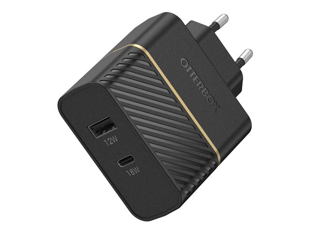 OtterBox EU Wall Charger 30W - USB-C 18W + USB-A 12W USB-PD  black - ProPack