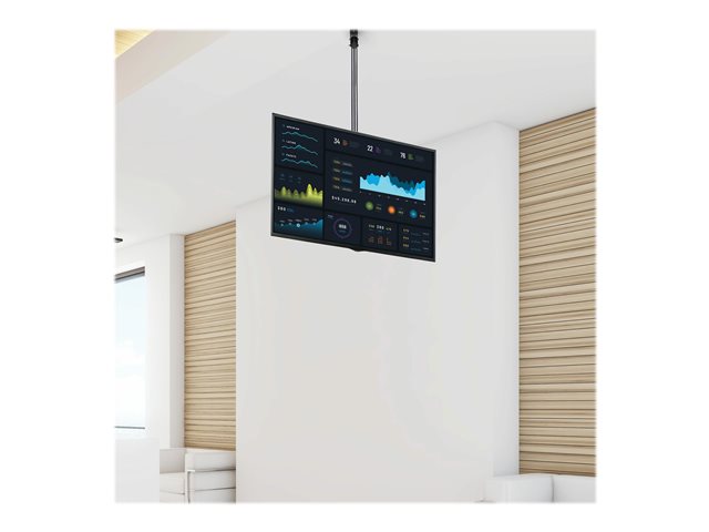 StarTech.com Ceiling TV Mount - 8.2' to 9.8' Long Pole - Full Motion - Supports Displays 32\" to 75\" - For VESA Mount Compatible TVs (FPCEILPTBLP) - Bracket - for flat panel - heavy duty steel - black - screen size: 32\"-70\" - ceiling mountable - for P/N: HDMIPLATE