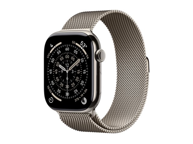 Apple Watch Series 11 GPS + Cellular 46mm Natural Titanium Case with Natural Milanese Loop - S/M