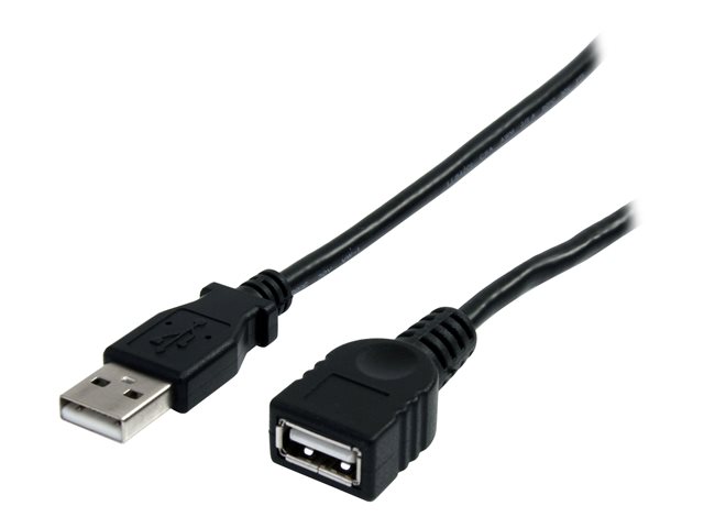 StarTech.com 10 ft Black USB 2.0 Extension Cable A to A - 10ft USB 2.0 Extension Cable - 10ft USB male female Cable (USBEXTAA10BK) - USB extension cable - USB (M) to USB (F) - USB 2.0 - 3 m - black - for P/N: 35FCREADBK3, ICUSB2321F, ICUSB232PRO, ICUSB232V2, LTUB1MBK, MSDREADU2OTG, UUSBOTG