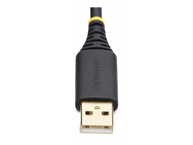 StarTech.com 1ft/30cm USB to Null Modem Serial Adapter Cable, FTDI, RS232 - USB / serial cable - USB (M) to DB-9 (F) screwable - 30 cm - rugged, molded - black