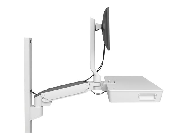 Ergotron CareFit Combo System with Worksurface - Mounting kit (articulating arm, pull-out keyboard tray with integrated worksurface, wall mount base, track mount adapter, wall track 34\", wall track covers, track mount bracket) - modular - for LCD display / keyboard - aluminium, plastic - white - screen size: up to 27\" - wall-mountable