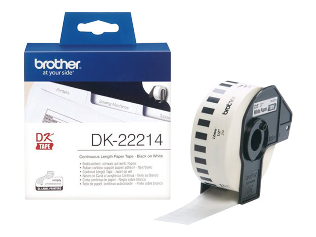 Brother DK-22214 - White - Roll (1.2 cm x 30.5 m) thermal paper - for Brother QL-1050, 1060, 1110, 500, 550, 560, 570, 580, 600, 650, 700, 710, 720, 820