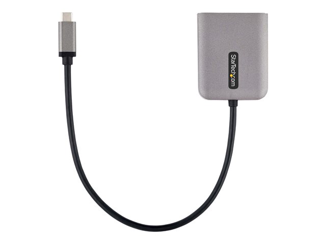 StarTech.com 2-Port USB-C MST Hub, USB Type-C to 2x DisplayPort Multi-Monitor Adapter for Laptop, Dual-DP up to 4K 60Hz w/ DP 1.4 Alt Mode & DSC, HDR, 1ft (30cm) Cable, USB Bus-Powered - Multi-Stream Transport Hub (MST14CD122DP) - Video/audio splitte