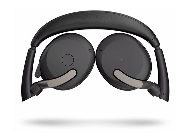 Jabra Evolve2 65 Flex UC Stereo - Headset - on-ear - Bluetooth - wireless - active noise cancelling - USB-A - black - Optimised for UC