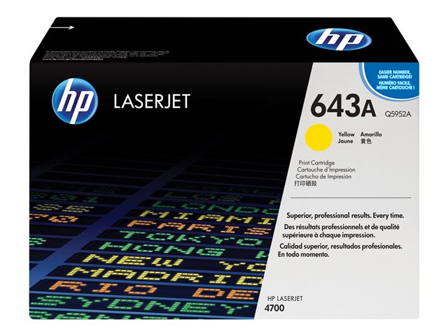 HP 643A - Yellow - original - LaserJet - toner cartridge (Q5952A) - for Color LaserJet 4700, 4700dn, 4700dtn, 4700n, 4700ph+