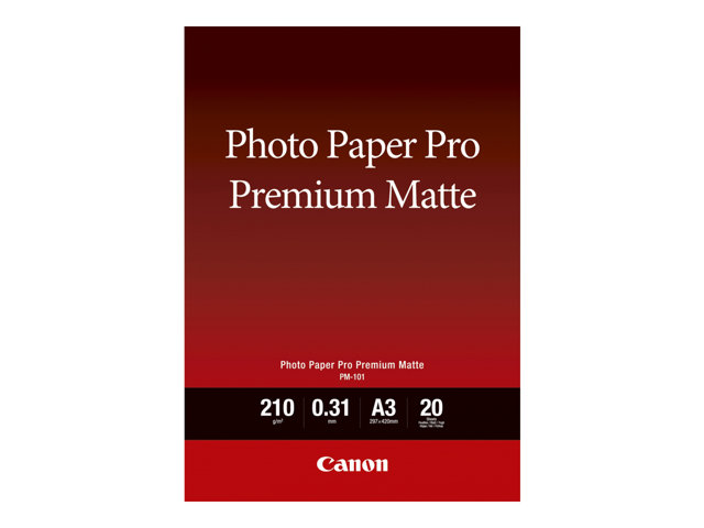Canon Pro Premium PM-101 - Smooth matte - 310 micron - A3 (297 x 420 mm) - 210 g/m² - 20 sheet(s) photo paper - for PIXMA PRO-1, PRO-10, PRO-100