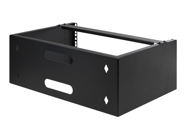 StarTech.com 4U Wall Mount Rack, 19\" Wall Mount Network Rack, 13.78 inch Deep (Low Profile), Wall Mounting Patch Panel Bracket for Network Switches, IT Equipment, 44lb (20kg) Capacity - Network Equipment Rack (WALLMOUNT4) - Network device mounting br