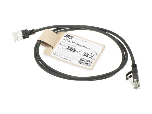 CAT7 S/FTP SLIMLINE BK 1.00M. 1 stk