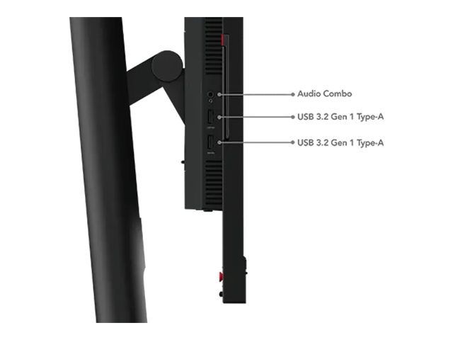 Lenovo ThinkVision T24mv-30 - LED monitor - 24\" (23.8\" viewable) - 1920 x 1080 Full HD (1080p) - IPS - 250 cd/m² - 1000:1 - 4 ms - HDMI, DisplayPort, USB-C - speakers - raven black - Campus