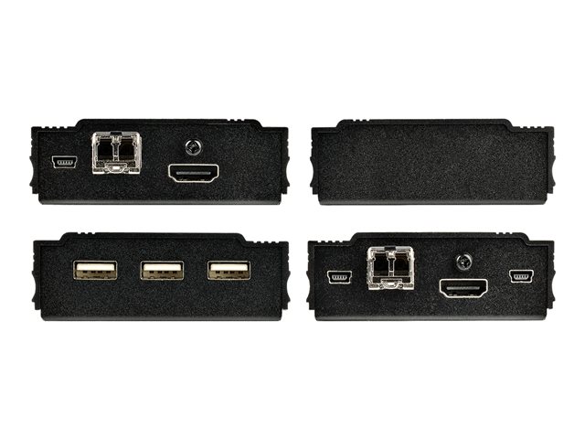 StarTech.com 4K HDMI KVM Extender over Fiber, HDMI Video & USB over Fiber, up to 984ft/300m (MultiMode), 10G MMF SFP+ modules, Remote KVM Switch/Console Extender, KVM Extension Kit (TX/RX) - Transmitter & Receiver - KVM / audio extender - 10GbE - over fibre optic - USB - 10GBase-SR - up to 300 m - 850 nm
