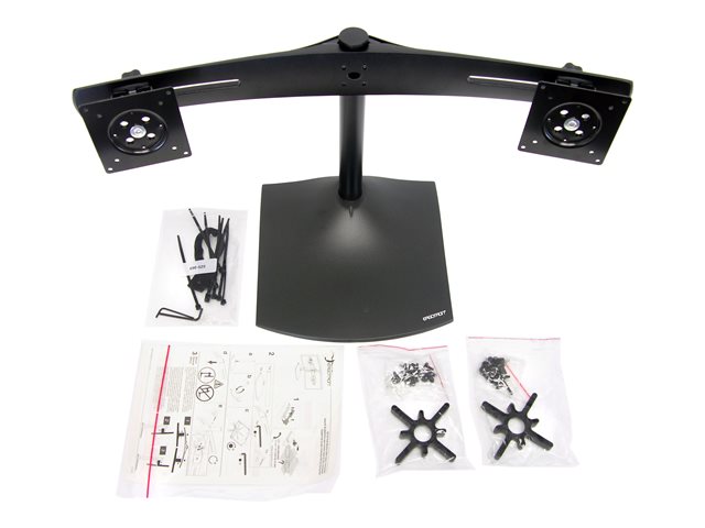 Ergotron DS100 - Stand - horizontal - for 2 LCD displays - aluminium, steel - black - screen size: up to 24\" - desktop