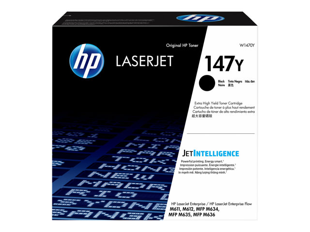 HP 147Y - Extra High Yield - black - original - LaserJet - toner cartridge (W1470Y) - for LaserJet Enterprise MFP M635, LaserJet Enterprise Flow MFP M634, MFP M635, MFP M636