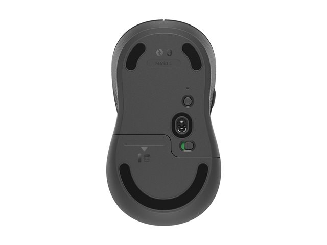 Logitech Signature M650 L - Mouse - large size - optical - 5 buttons - wireless - 2.4 GHz, Bluetooth - Logitech Logi Bolt USB receiver - graphite
