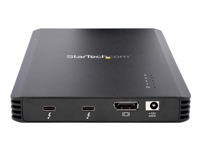 StarTech.com 4 Bay Thunderbolt 3 NVMe Enclosure, For M.2 NVMe Solid State Drives, 1x DisplayPort Video & 2x TB3 Downstream Ports, Up to 40Gbps, 72W Power Supply - 4 Bay M.2 SSD External Hard Drive Enclosure (M2E4BTB3) - Storage enclosure - M.2 - M.2 NVMe Card / PCIe (NVMe) - Thunderbolt 3 - black
