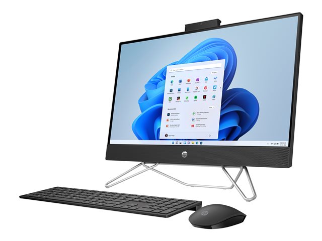 HP 24-cb0000nb - All-in-one - Ryzen 5 5500U - RAM 8 GB - SSD 512 GB - NVMe, HP Value - Radeon Graphics - GigE - WLAN: 802.11a/b/g/n/ac, Bluetooth 5.0 - Win 11 Home - monitor: LED 23.8\" 1920 x 1080 (Full HD) - jet black - with HP 2 years Onsite Bundle