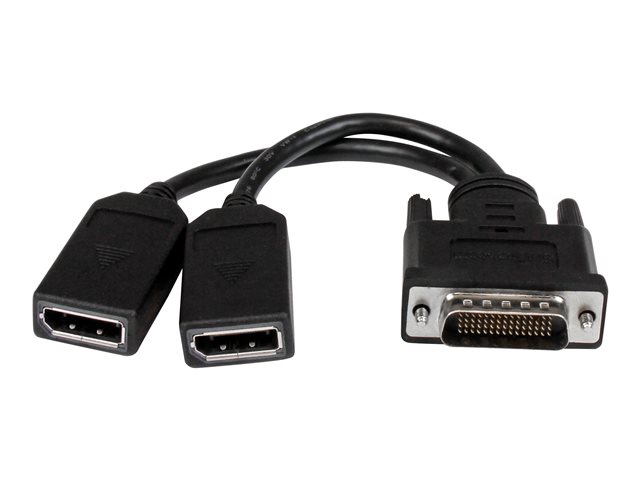 StarTech.com DMS-59 to DisplayPort - 8in - DMS 59 to 2x DP - Y Cable - DMS-59 Adapter - DisplayPort Splitter Cable - LFH Cable (DMSDPDP1) - Display splitter - DisplayPort (F) to DMS-59 (M) - 20.3 cm - molded, thumbscrews - black