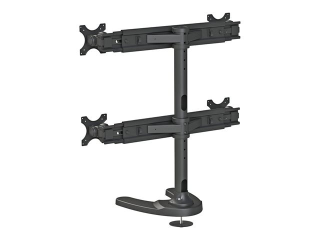 Neomounts FPMA-D700DD4 - Stand - full-motion - for 4 LCD displays - black - screen size: 19\"-30\" - desktop stand, grommet, desk-mountable