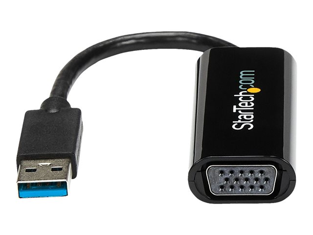 StarTech.com USB 3.0 to VGA Adapter - Slim Design - 1920x1200 - Adapter - TAA Compliant - USB Type A male to HD-15 (VGA) female - 19 cm - black - for P/N: MXT101MM