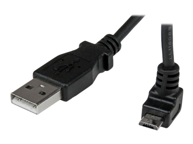StarTech.com 1m Micro USB Cable Cord - A to Up Angle Micro B - Up Angled Micro USB Cable - 1x USB A (M), 1x USB Micro B (M) - Black (USBAUB1MU) - USB cable - Micro-USB Type B (M) to USB (M) - USB 2.0 - 1 m - 90° connector, molded - black